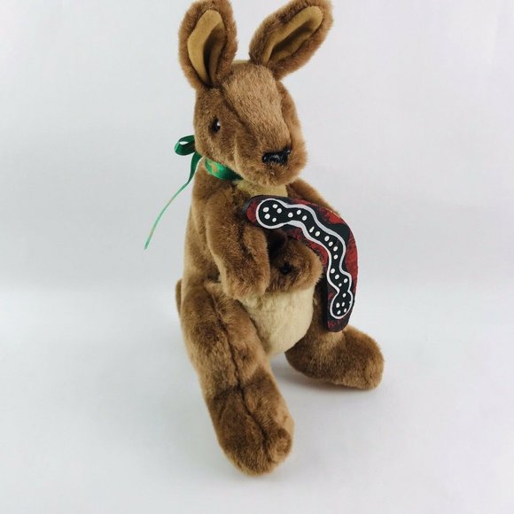 Kangaroo & Joey Boomerang plush australia
